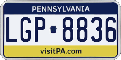 PA license plate LGP8836