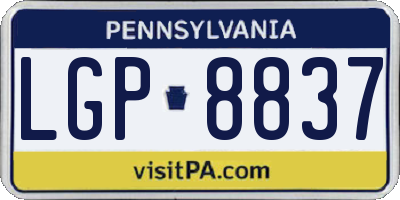 PA license plate LGP8837