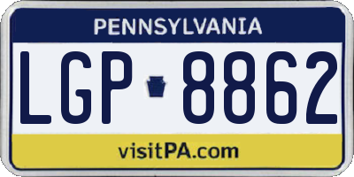 PA license plate LGP8862