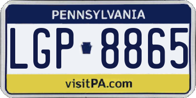 PA license plate LGP8865