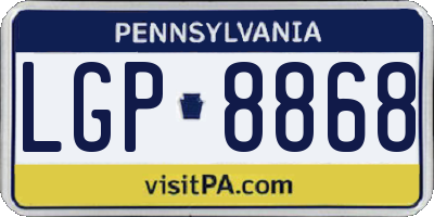 PA license plate LGP8868