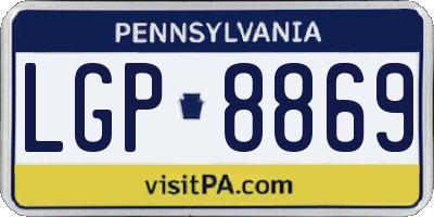 PA license plate LGP8869