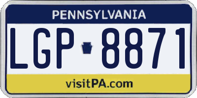 PA license plate LGP8871