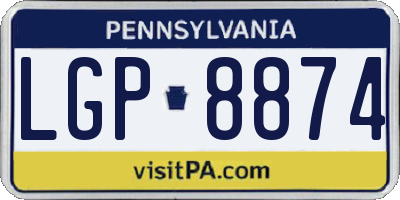 PA license plate LGP8874