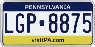 PA license plate LGP8875