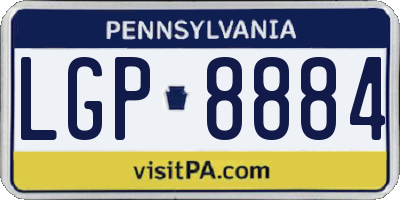 PA license plate LGP8884