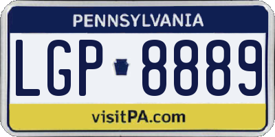 PA license plate LGP8889