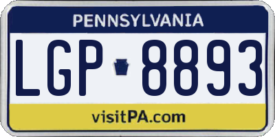 PA license plate LGP8893