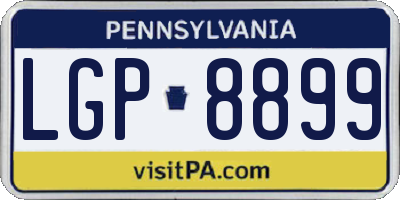 PA license plate LGP8899