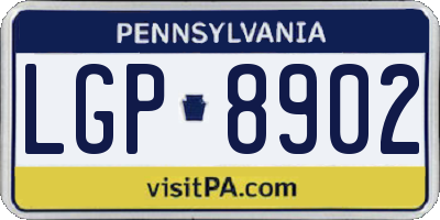 PA license plate LGP8902