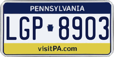 PA license plate LGP8903