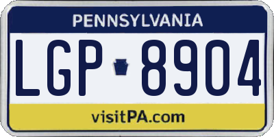 PA license plate LGP8904