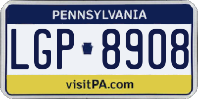 PA license plate LGP8908