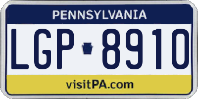 PA license plate LGP8910