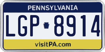 PA license plate LGP8914
