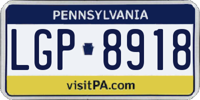 PA license plate LGP8918