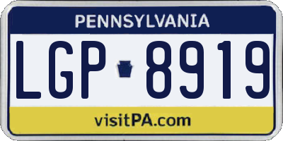 PA license plate LGP8919