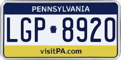 PA license plate LGP8920