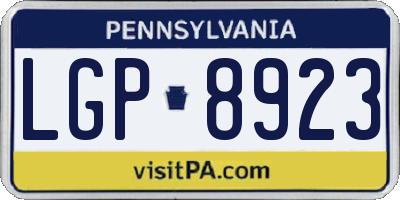 PA license plate LGP8923