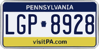 PA license plate LGP8928