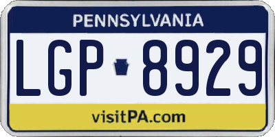PA license plate LGP8929