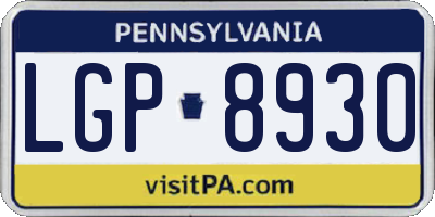 PA license plate LGP8930