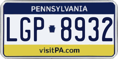 PA license plate LGP8932
