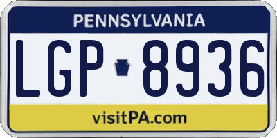 PA license plate LGP8936