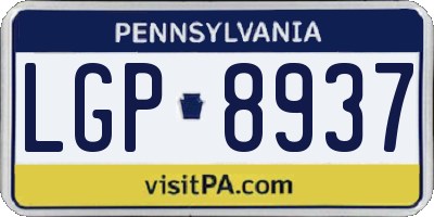 PA license plate LGP8937