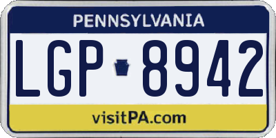PA license plate LGP8942