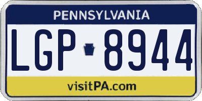 PA license plate LGP8944