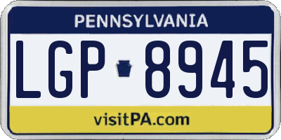 PA license plate LGP8945