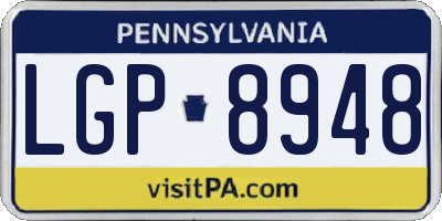 PA license plate LGP8948