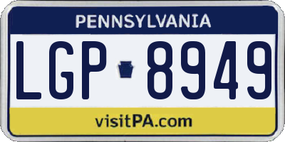 PA license plate LGP8949