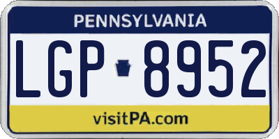 PA license plate LGP8952