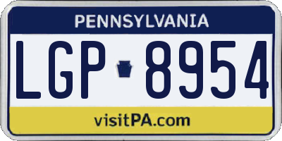 PA license plate LGP8954