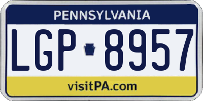 PA license plate LGP8957
