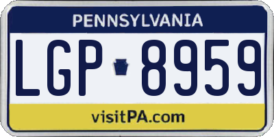 PA license plate LGP8959