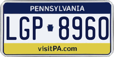 PA license plate LGP8960