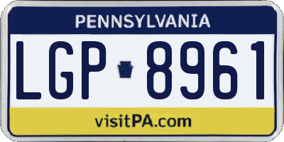 PA license plate LGP8961