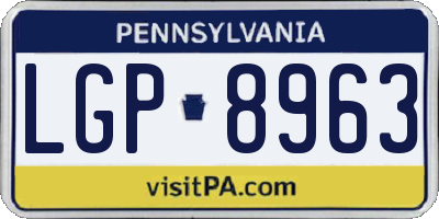 PA license plate LGP8963
