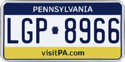 PA license plate LGP8966
