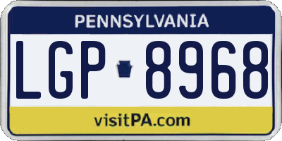 PA license plate LGP8968