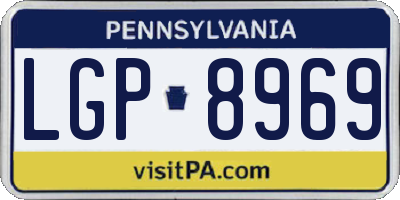 PA license plate LGP8969