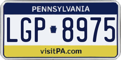 PA license plate LGP8975