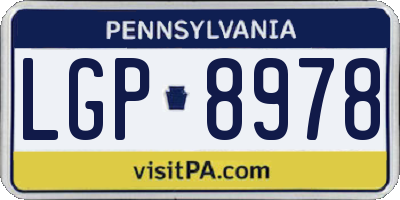 PA license plate LGP8978