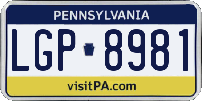 PA license plate LGP8981