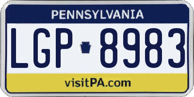 PA license plate LGP8983