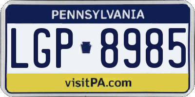 PA license plate LGP8985