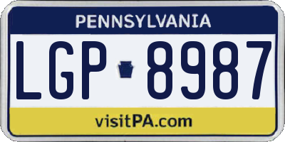 PA license plate LGP8987